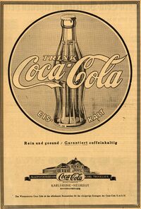 Ganzseitige Werbung für die neue Coca-Cola-Fabrik in Neureut, Badische Presse vom 15. Juli 1939.