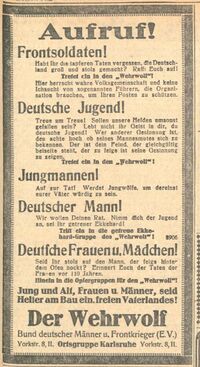 Aufruf in der Zeitung Badische Presse am 6. Mai 1925.
