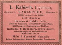 Anzeige Nr. 51 im Karlsruher Adressbuch von 1897.