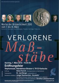Plakat "Woche der Brüderlichkeit" 2010, Stadtarchiv Karlsruhe X 6962.