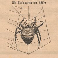 Antisemitische Karikatur im Führer vom 2. März 1932.