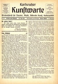 Titelseite der letzten Ausgabe vom 30. Juni 1926, Stadtarchiv Karlsruhe 8/Ze 28.